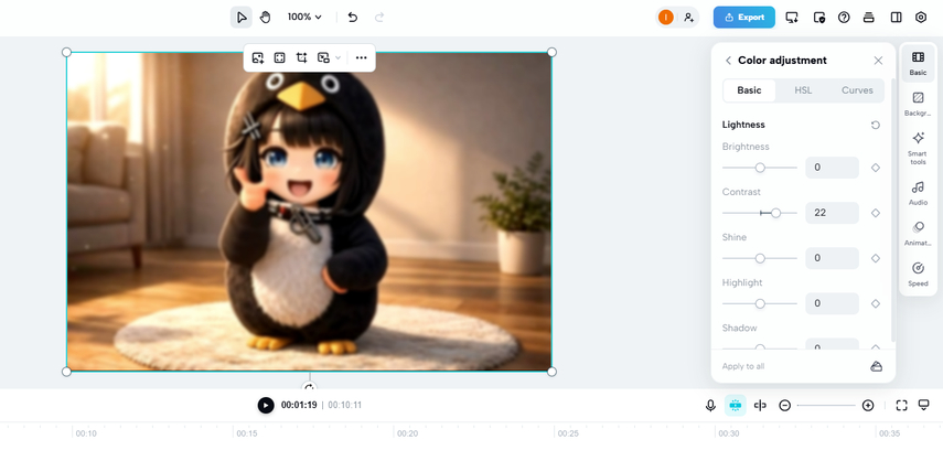 Adjust CapCut Sharpness
