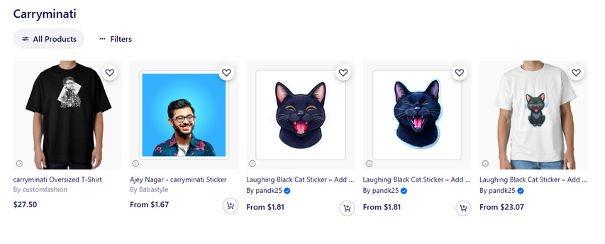 CarryMinati merchandises