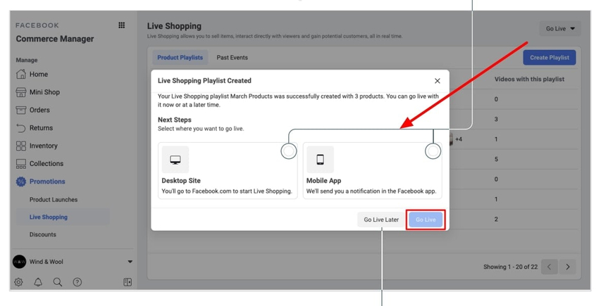 Choosing streaming device for Facebook Live shopping