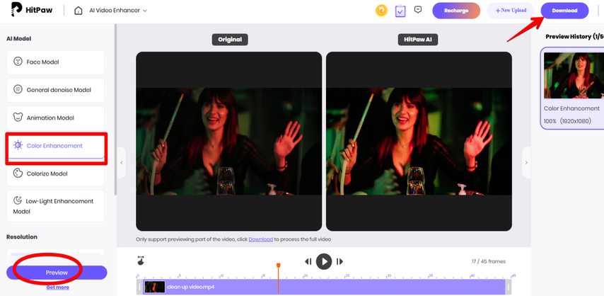 cleaning-up-video-using-hitpaw-online-video-enhancer-color-enhancement-model