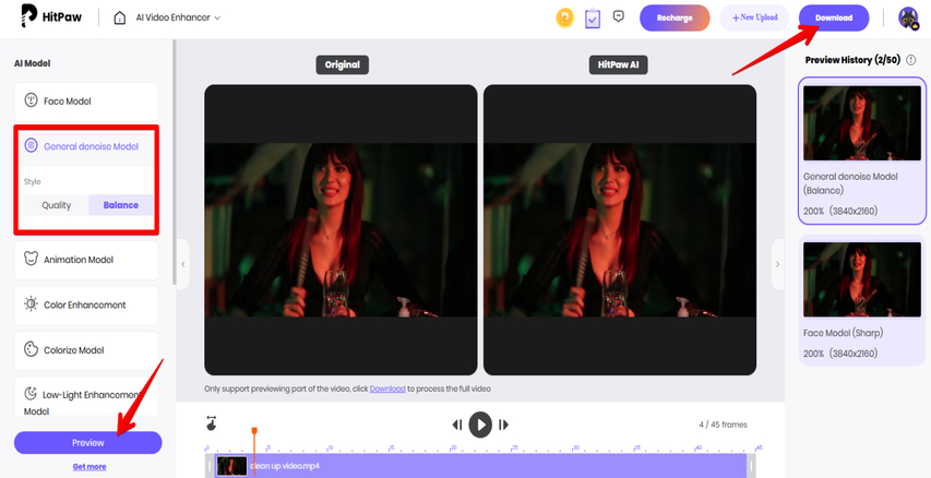 cleaning-up-video-using-hitpaw-online-video-enhancer-general-denoise-model