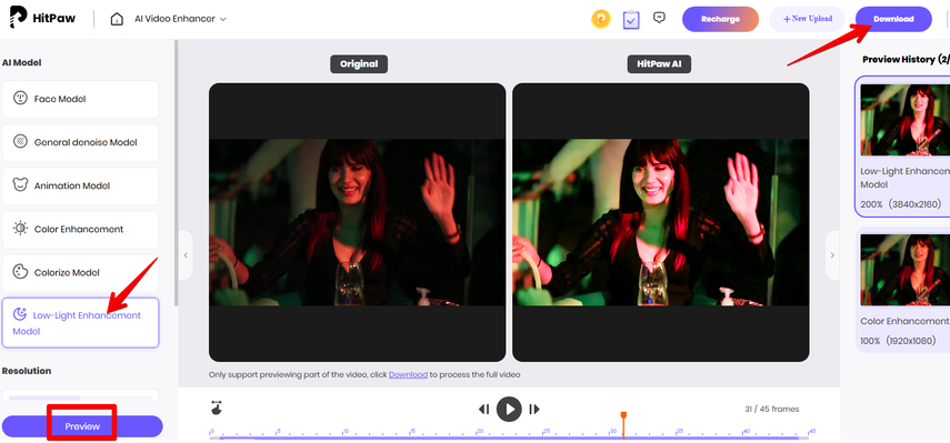 cleaning-up-video-using-hitpaw-online-video-enhancer-low-light-enhancement-model