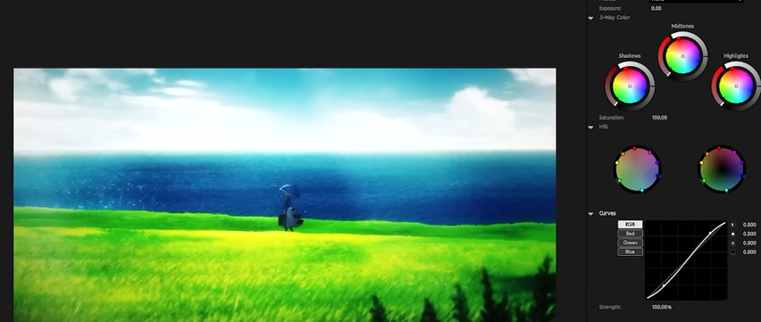 Color correction in anime AMVs