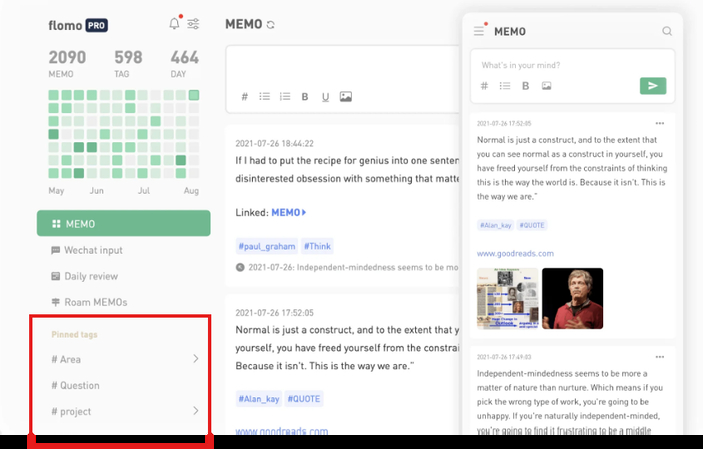 Creating tags in the Flomo app