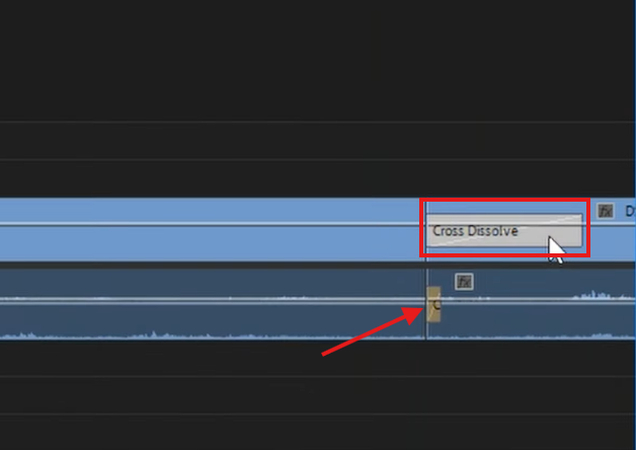 Deleting the default transition in Premiere Pro