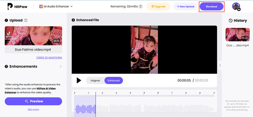 save high quality improved audio or video