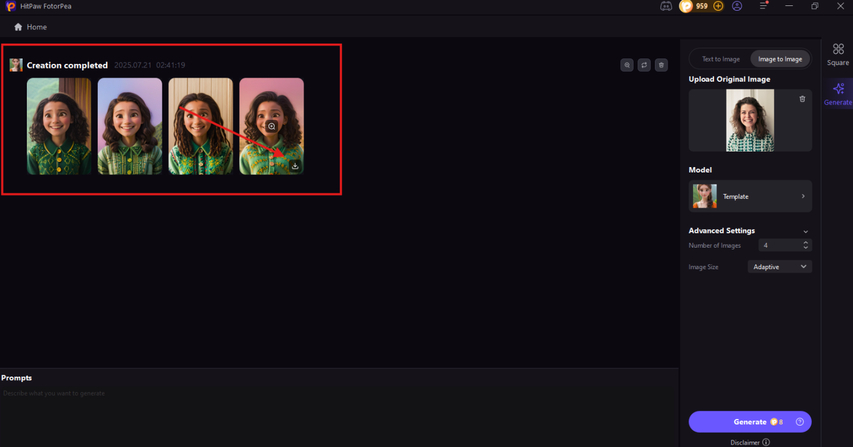 Downloading the generated Discord avatar