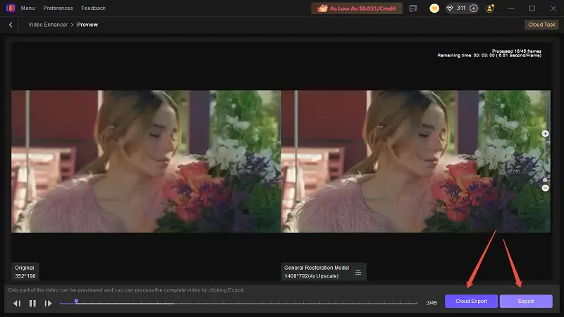 Compare and export enhanced Sora AI video in HitPaw VikPea