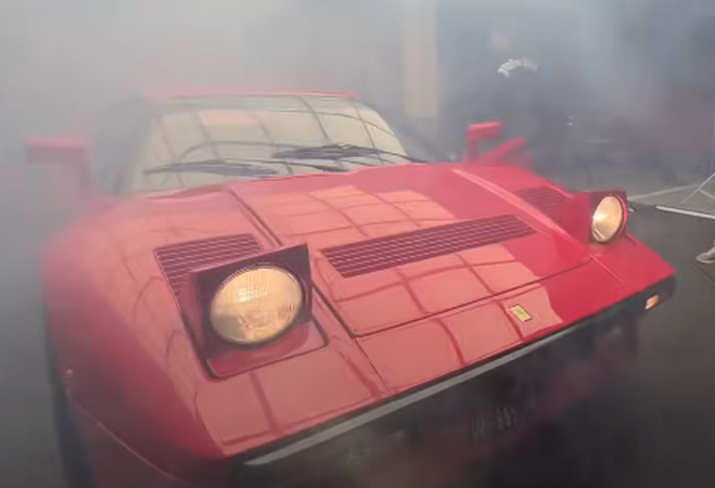 Filming a car in a studio