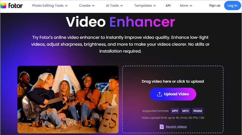 remove video blur online using fotor