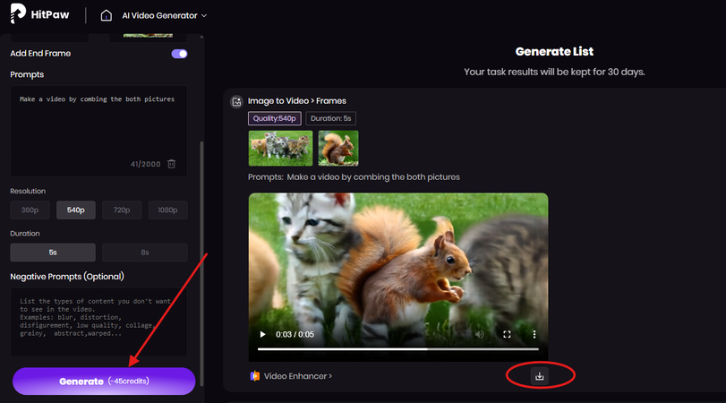 Generating video by combining pictures