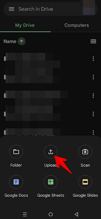 Google-drive-app-upload-button