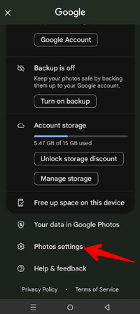 google-photos-settings