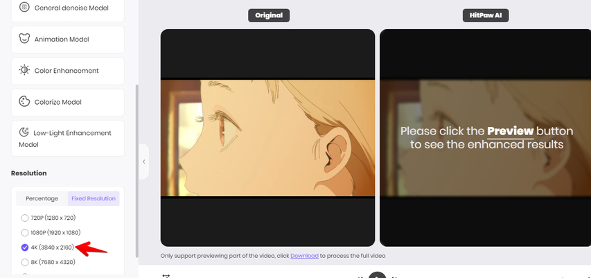 hitpaw-4k-upscaler-option