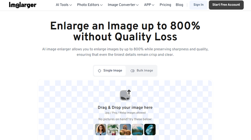 Image Larger AI image enlarger