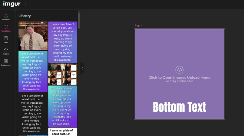 Imgur meme generator online tool