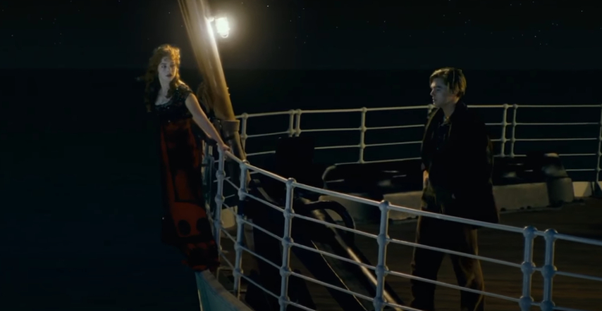 Jack talking down to Rose to save her life