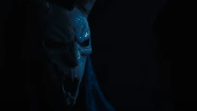 Murderer in Hell Motel wearing a Baphomet costume
