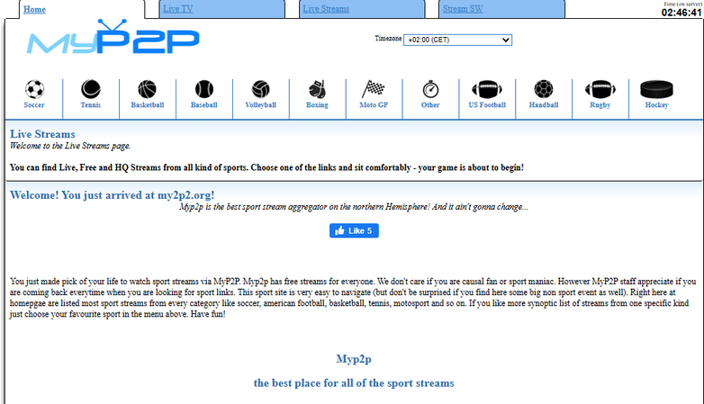 MyP2P Firstrow Sports alternative