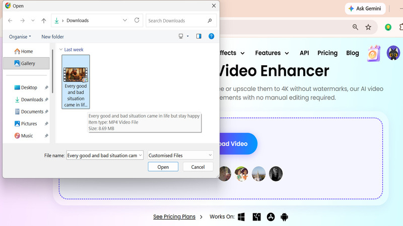 open hitpaw video enhancer in browser