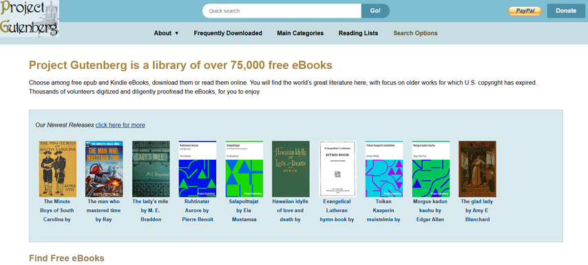 Project Gutenberg ebook torrent site