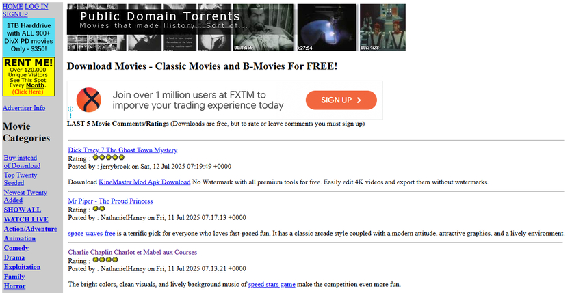 Public Domain Torrents legal site