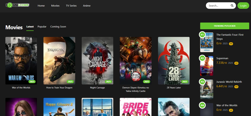 Putlocker movie website