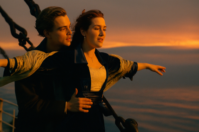 Rose flying with Jack on the Titanic