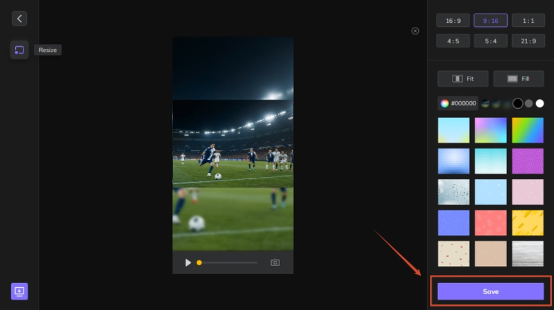 save and download resized video from hitpaw