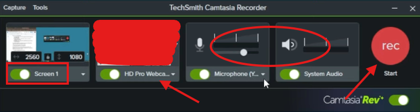Screen recording using Camtasia