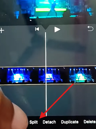 Split option in the iMovie iPhone app