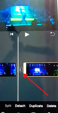 Splitting a video in iMovie on iPhone