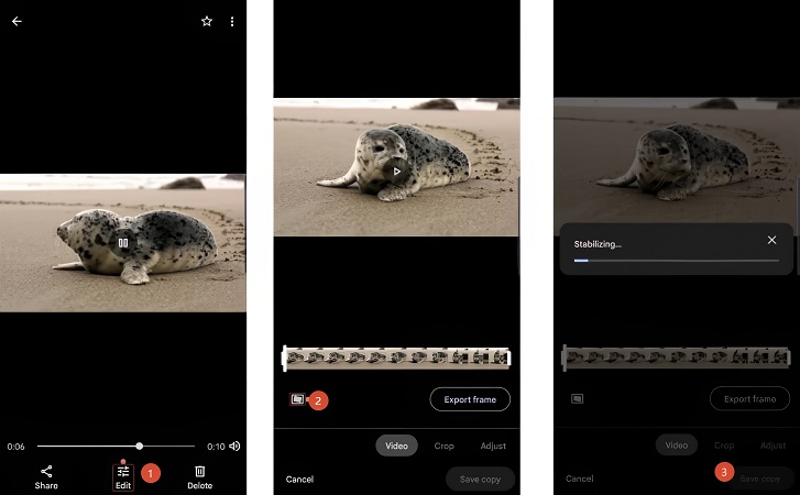 stabilize shaky video on google photo