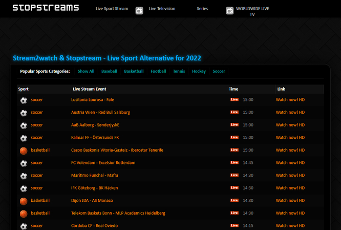 StopStreams TV Firstrow Sports alternative