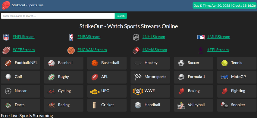 StrikeOut Firstrow Sports alternative