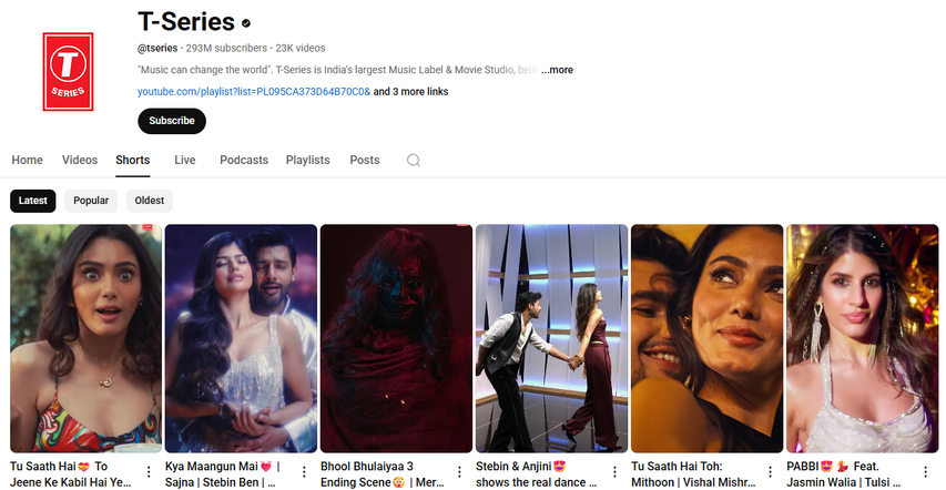 T-Series YouTube Shorts