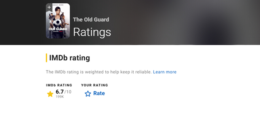 The Old Guard ratings on IMDb