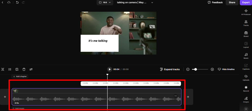Timing the picture to appear in the video