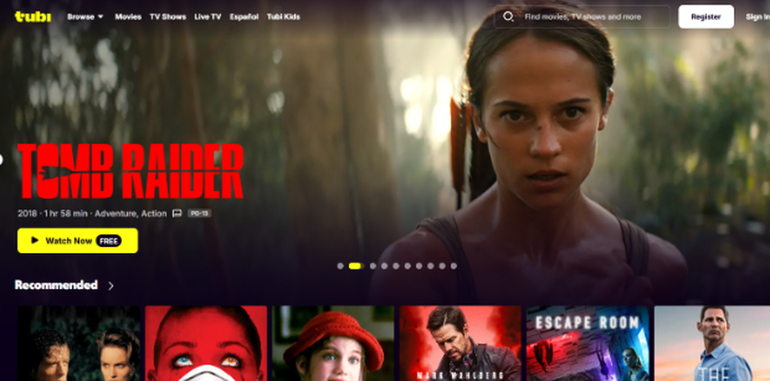 Tubi TV movie website