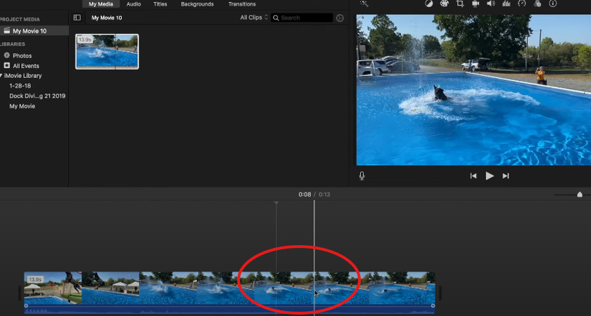 Undoing the split in the iMovie Mac app