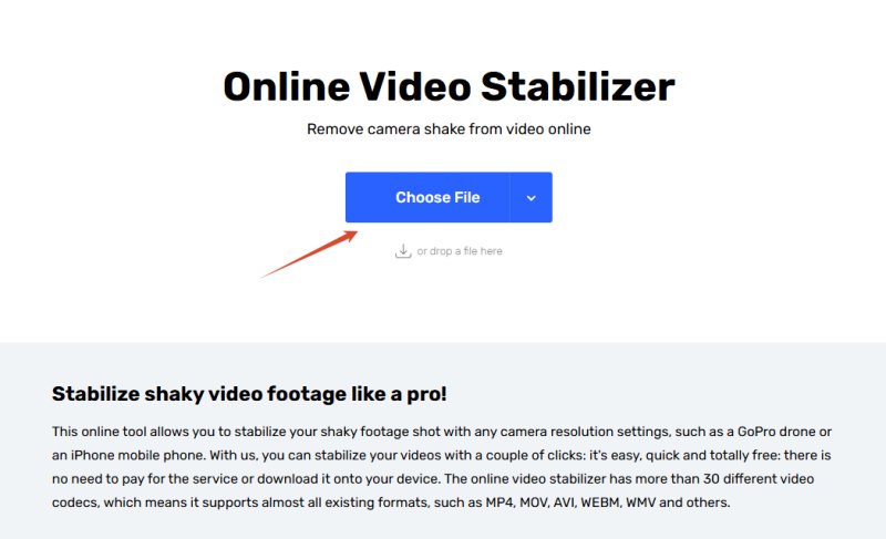 upload shakey video to 123apps video stabilizer