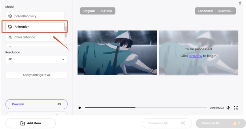 upscale anime on hitpaw
