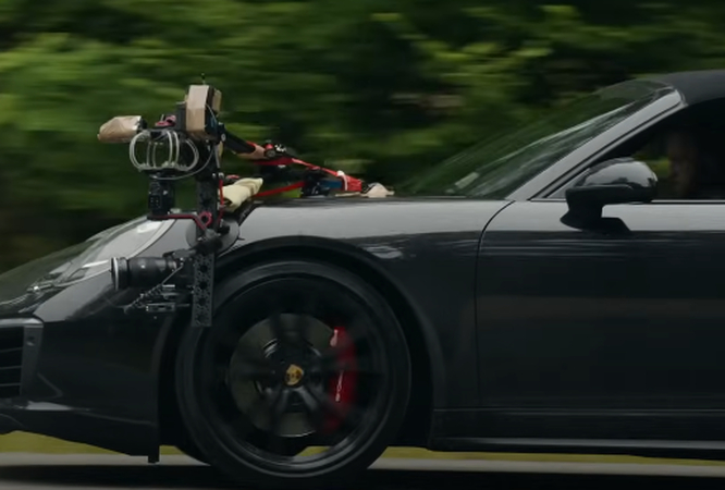 Using a car mount system to film a car