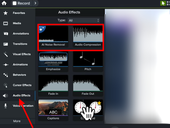 Using AI Noise Removal and Audio Compression in Camtasia