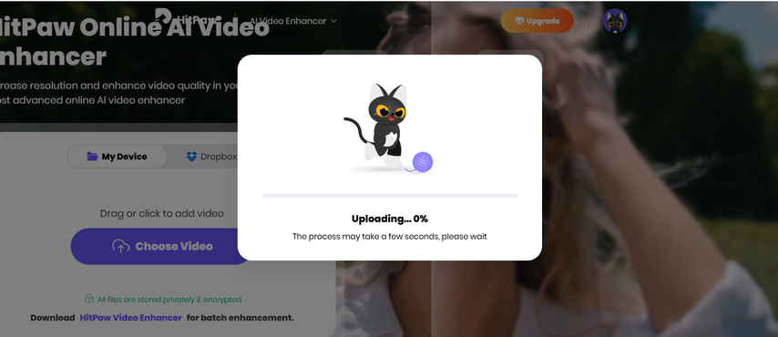 The upload process may take a moment