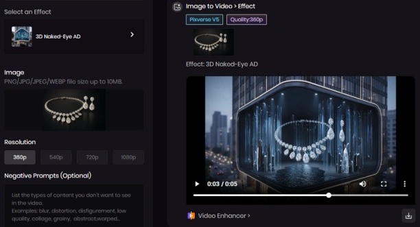 3d naked-eye ad video