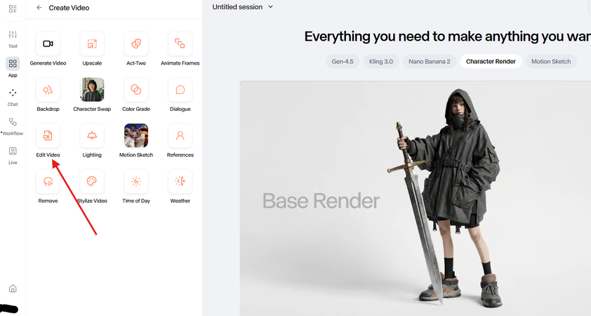 Accessing Runway AI Video to Video