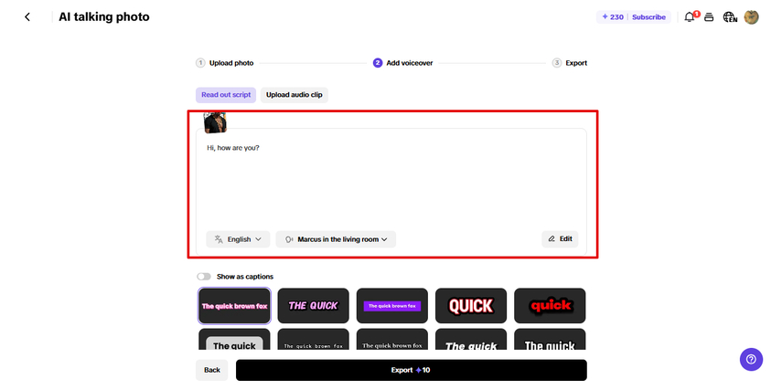 Adding script in Pippit AI