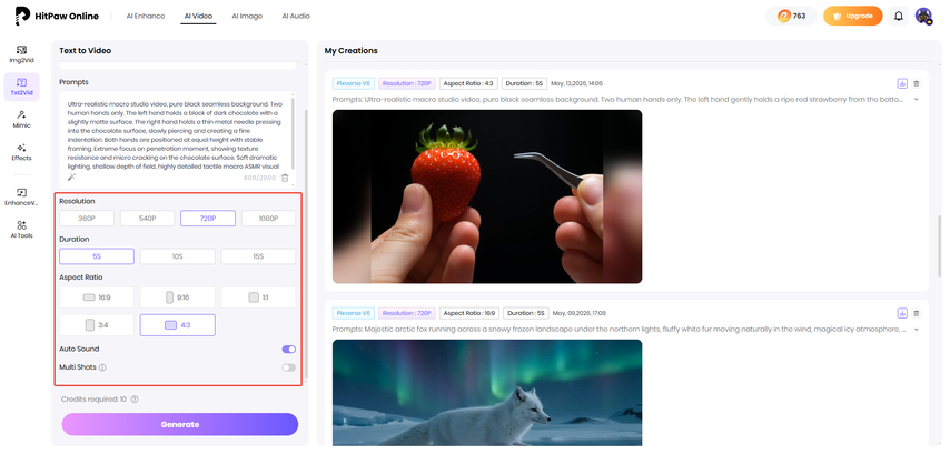 adjust ai macro asmr video setting