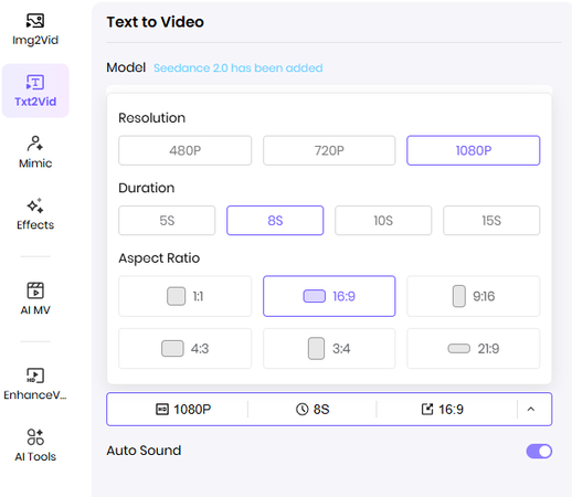 setting resolution and aspect ratio